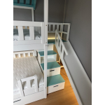 Kinder Etagenbett mit Treppe und Rutsche in Österreich montiert