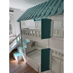Etagenbett mit Treppe und Rutsche Bochum mit Dach und Fenstern