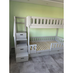 Kinder Etagenbett mit Treppe und großer Liegefläche 100x200