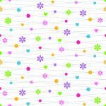 Tapete für Kinder – bunte Blumen, Herzen und Punkte, 1 Rolle