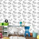Tapete für Kinder mit Dinosauriern, Tieren 1 Rolle