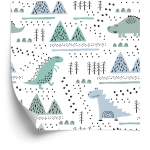 Tapete für Jungen Dinosaurier, Bäume, Berge, 1 Rolle