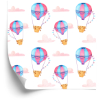 Tapete Pastellfarbene Luftballons Wolken, für Kinderzimmer  1 Rolle