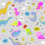 Tapete für Kinder Bunte Dinosaurier Blumen Natur 1 Rolle