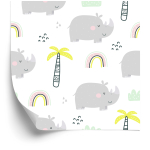 Tapete Tiere Bäume Regenbogen Mädchenzimmer, 1 Rolle