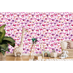 Tapete für Mädchenzimmer Bunte Eulen Blumen 1 Rolle