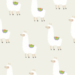 Tapete mit Lamas, Tiere, für Jungenzimmer, 1 Rolle