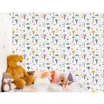 Tapete Elefanten, Wolken, Palmen, für Kinderzimmer 1 Rolle