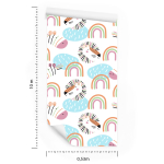 Tapete Pastellfarbene Tiere Regenbogen Mädchenzimmer 1 Rolle
