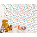 Tapete Pastellfarbene Tiere Regenbogen Mädchenzimmer 1 Rolle