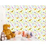 Tapete für Mädchenzimmer Flamingos, Löwen, Elefanten 1 Rolle