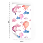 Tapete Ballons vor farbenfrohen Wolken 1 Rolle