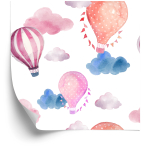 Tapete Ballons vor farbenfrohen Wolken 1 Rolle