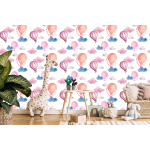 Tapete Ballons vor farbenfrohen Wolken 1 Rolle