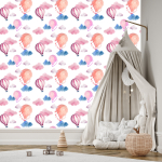 Tapete Ballons vor farbenfrohen Wolken 1 Rolle