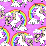 Tapete für Kinder – Einhorn vor einem Regenbogenhintergrund