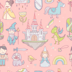 Tapete Märchen Prinzessin Regenbogen, für Kinderzimmer 1 Rolle