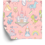 Tapete Märchen Prinzessin Regenbogen, für Kinderzimmer 1 Rolle