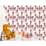 Tapete für Mädchen Teddybären, Sterne, Blumen
