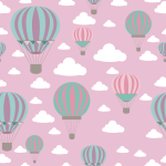 Tapete „Bunte Luftballons in den Wolken“  1 Rolle