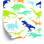Tapete „Bunte Dinosaurier“, Kinderzimmer, 1 Rolle