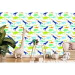 Tapete „Bunte Dinosaurier“, Kinderzimmer, 1 Rolle