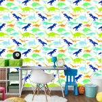 Tapete „Bunte Dinosaurier“, Kinderzimmer, 1 Rolle