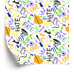 Tapete Modische Muster, mit Wasserfarben gemalt  1 Rolle