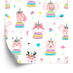 Tapete Regenbogen-Tiere, 1 Rolle