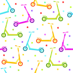 Tapete Colorful Scooters With Stars