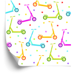 Tapete Colorful Scooters With Stars
