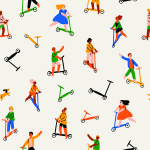 Wallpaper Menschen auf Rollern