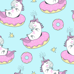 Tapete für Kinder – Einhörner und Donuts, 1 Rolle
