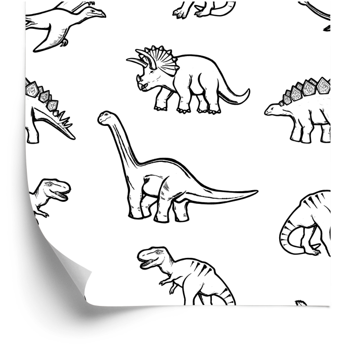 Tapete für Kinder mit Dinosauriern, Tieren 1 Rolle