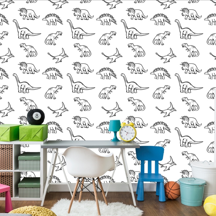 Tapete für Kinder mit Dinosauriern, Tieren 1 Rolle