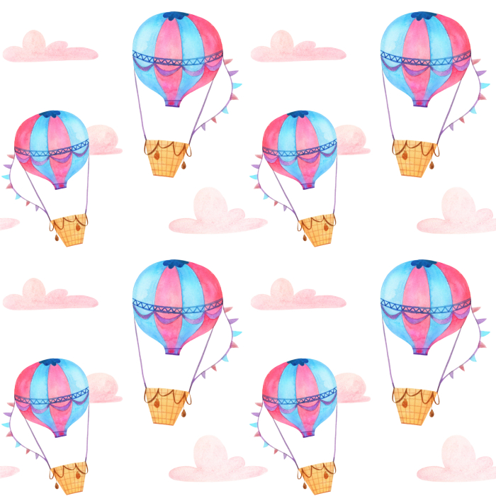 Tapete Pastellfarbene Luftballons Wolken, für Kinderzimmer  1 Rolle