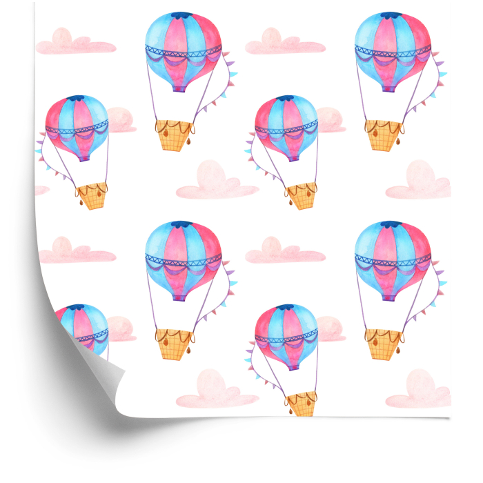Tapete Pastellfarbene Luftballons Wolken, für Kinderzimmer  1 Rolle