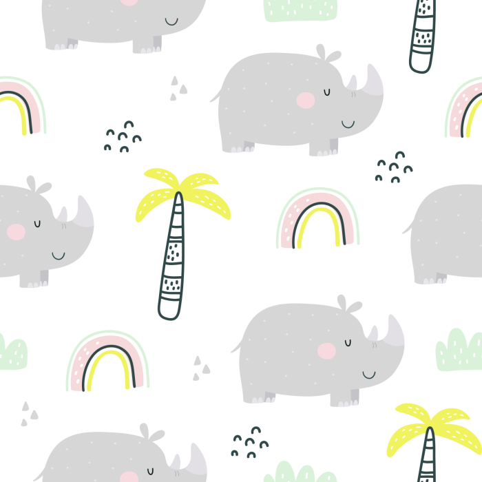 Tapete Tiere Bäume Regenbogen Mädchenzimmer, 1 Rolle