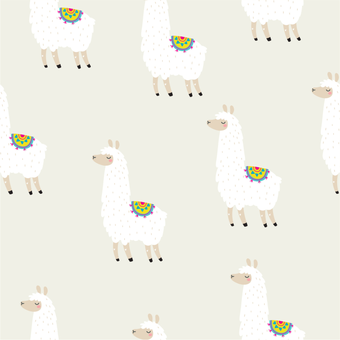 Tapete mit Lamas, Tiere, für Jungenzimmer, 1 Rolle