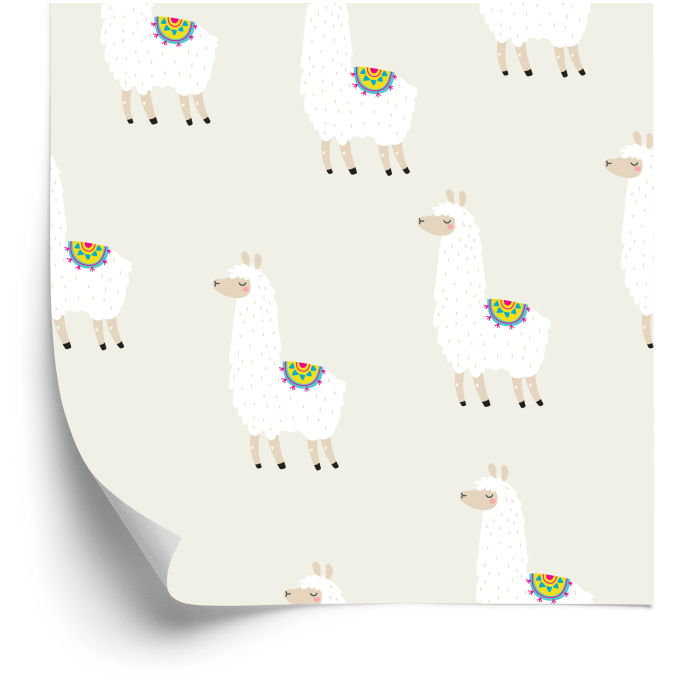Tapete mit Lamas, Tiere, für Jungenzimmer, 1 Rolle