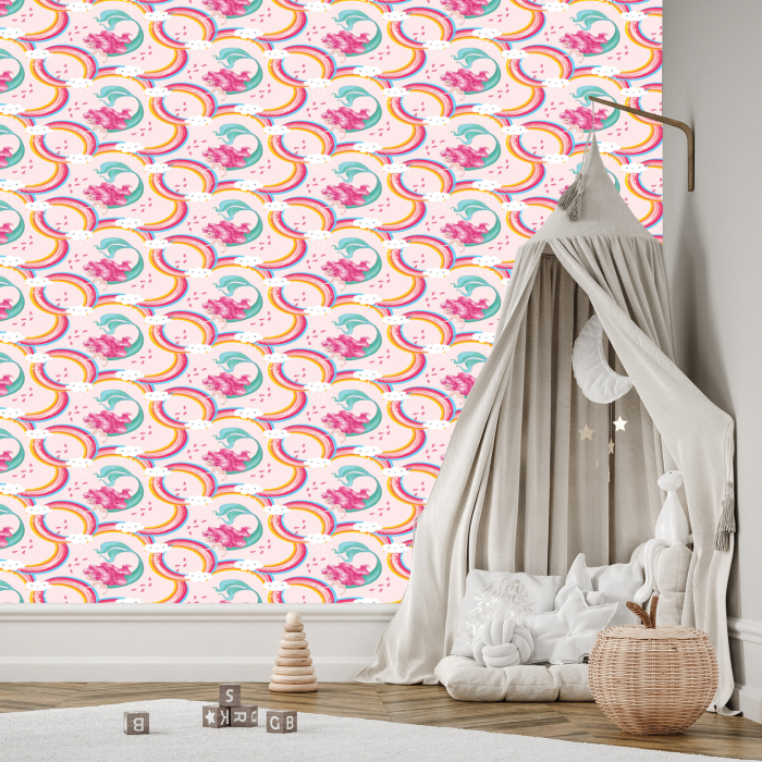Tapete Meerjungfrauen, Wolken, Regenbogen, Mädchenzimmer 1 Rolle