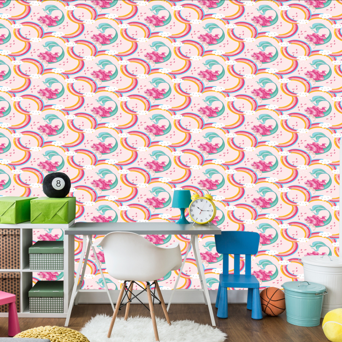 Tapete Meerjungfrauen, Wolken, Regenbogen, Mädchenzimmer 1 Rolle