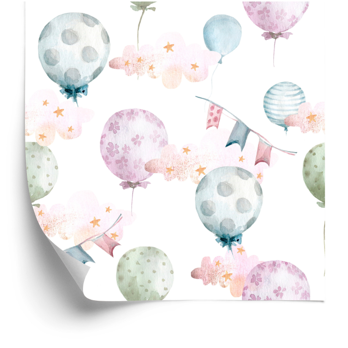 Tapete Ballons in zarten Farben 1 Rolle