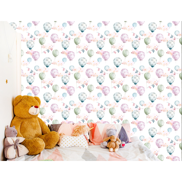 Tapete Ballons in zarten Farben 1 Rolle