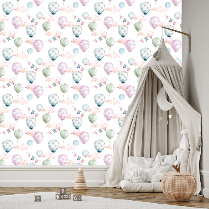 Tapete Ballons in zarten Farben 1 Rolle