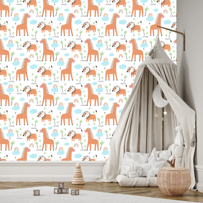 Tapete Tiere Safari Löwen Regenbogen, Jungenzimmer 1 Rolle