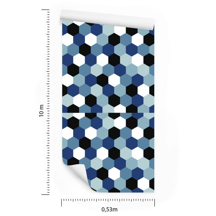 Geometrische Tapete für Jugendzimmer für Jungen, 1 Rolle