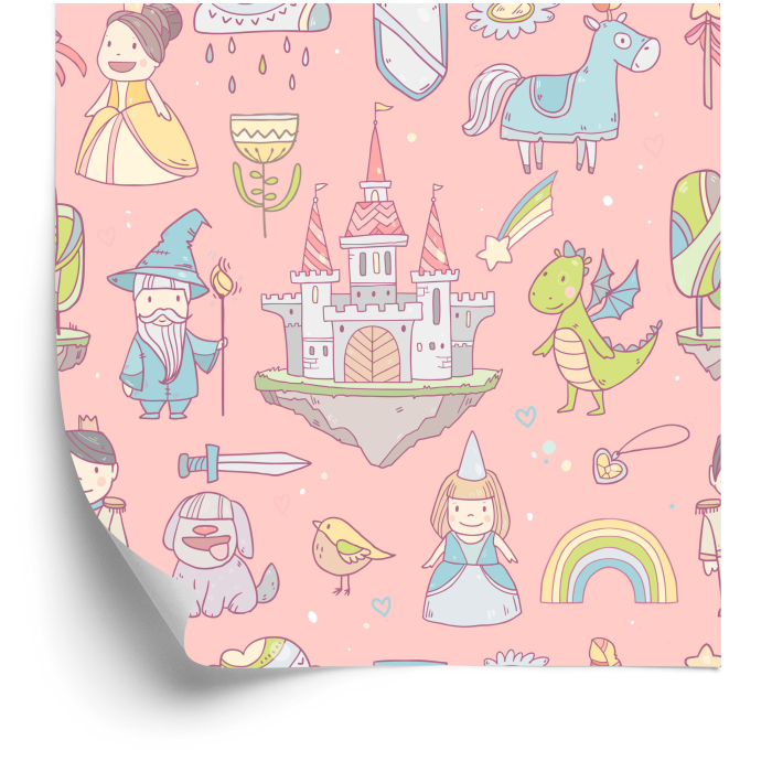 Tapete Märchen Prinzessin Regenbogen, für Kinderzimmer 1 Rolle