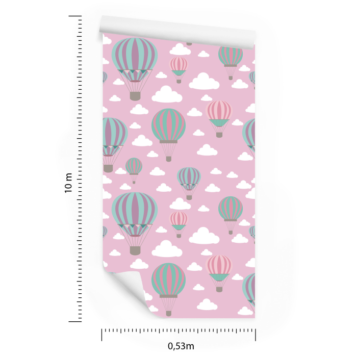 Tapete „Bunte Luftballons in den Wolken“  1 Rolle