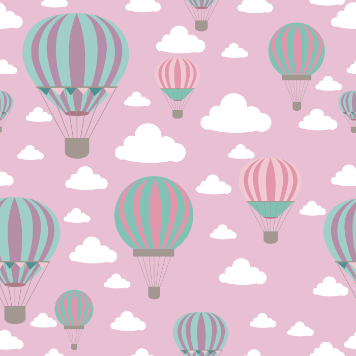 Tapete „Bunte Luftballons in den Wolken“  1 Rolle